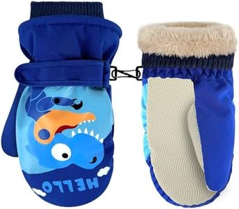 TOFFCAEA Cold Weather Mittens, Baby Gloves Snow Gloves, Boys Girls Winter Outdoor Ski (Dinosaur)