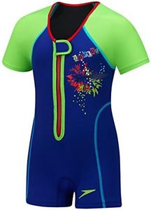 Speedo Women's Uv Cover Up Aquatic Quarter Sleeve Robe Solid, Sapphire Blue, 6-6X