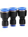 10mm x 12mm Pneumatic Air Pipe Straight Push Connectors Plastic Straight Union Push to Connect Tube Fitting Push Fit Lock(Pack of-3)