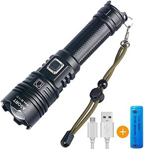 【Extreme Long Range 3km】 ASORT led Torch 30000Lumen, Type-C Rechargeable Flashlights Extremely Bright 5 Light Modes Waterproof for Camping Emergencies