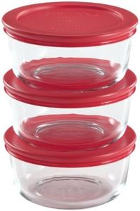 pyrex 6-Piece 2-Cup Glass Food Storage Set with Lids, Clear, 6-Piece