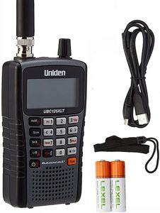 Bearcat Moonraker UBC125XLT Compatible with Uniden UBC-125XLT AM/FW Radio, UK Preprogrammed Channels (Civilian & Military Air/Marine/Ham/PMR, etc). Inc Antenna, Charger, Batteries, USB Cable, Strap