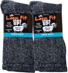 Loose Fit Stays Up Marled Merino Wool Men's and Women's Sock 2 Pack (Medium Green Label, Navy Marled)