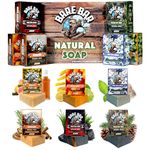 Bare Bar Men's Natural Soap Bar Bundle (6-Pack) - Exfoliating & Eczema-Friendly - Turmeric, Woodsman, Molten Lather, Fresh Cut Pine, Deep Sea Cleanse, Citrus Burst... - Men's Soap Bars UK - Gift set