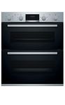 Bosch Home & Kitchen Appliances Bosch Series 4 NBS533BS0B Built-Under Oven with Pop out controls, EcoClean Direct coating, 2 universal slim pans, Integrated, Stainless Steel