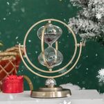 30 Minutes Hourglass,Metal Brass Sand Clock,Gift Hour Glass for Home,Desk,Office, Wedding Decoration.(Globe Black)