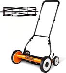 Walensee Push Reel Lawn Mower, 18-Inch 5-Blade Cordless Walk-Behind Steel Manual Reel Lawn Mower, with 9-Position Cutting Height Adjustment & Sponge Grip