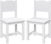 Timy Toddler Wooden Chair Pair, Kids Furniture for Eating, Reading, Playing 2 Pack (White)