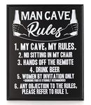 Bella Rosa Home Man Cave Decor - Man Cave Rules Sign - Gifts for Men who Have Everything