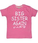 Edward Sinclair |Bubblegum Pink Kids T-Shirt| Big Sister Again | White Glitter Print