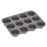 GOURMEO 12 Silicone Muffin Tin - Nonstick Cake Trays for Baking - Tray with Deep Cupcake Moulds