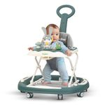 Baybee Baby Walker for 6-18 Months | Kids Push Walker with Rocker, Parental Handle, 4-Level Adjustable Height, Mat & Musical Toy Bar | Activity Walker for Baby Boys & Girls (Blue)