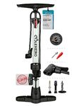 Bicycle Floor Pump - Suitable for All Valves - TESTED VERY GOOD - 10-Year Warranty - Powerful Bike Tire Pump - French Valve Bicycle Air Pump with Gauge - Floor Pump for Bikes