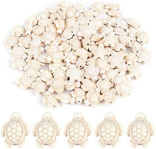 Framendino, 92 Pack White Turquoise Sea Turtle Beads Charms Synthetic Turquoise Ocean Animal Spacer Beads for Bracelet Necklace Making Jewelry