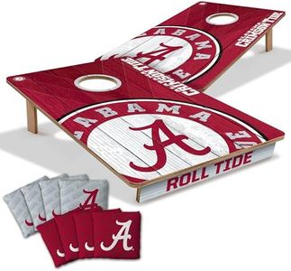 YouTheFan NCAA Alabama Crimson Tide 2’ x 3’ Wood Cornhole Game with Logo Bags