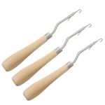 Maosifang 6.5 Inch Wooden Latch Hook Tool for Rug Making and Art Crafts,3 Pack