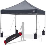 ABCCANOPY Pop up Canopy Tent Commercial Instant Shelter with Wheeled Carry Bag, 10x10 FT Dark Gray