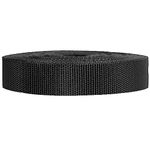 Strapworks Heavyweight Polypropylene Webbing - Heavy Duty Poly Strapping for Outdoor DIY Gear Repair, 1 Inch x 50 Yards, Black