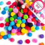 Adeweave 300 1 Inch Pom Poms- Multicolor Pompoms for Crafts in Assorted Colors, Soft and Fluffy Large pom poms for Crafts in Reusable Zipper Bag