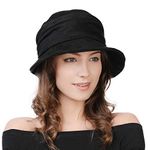 Womens 1920 Vintage Fedora Bowler Cloche Bucket Church Derby Party Hat Fall Winter Floppy Ladies Black