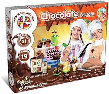 Science4you - Chocolate Factory for Children +8 Years - Educational Toy, 31 Scientific Experiments: Make Cookies and Chocolates Use Molds - Chocolate Making Kit, Kitchen Game for Kids 8+ Years