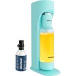 DrinkMate OmniFizz Sparkling Water and Soda Maker, Carbonates Any Drink, with 1L Re-usable BPA-Free Carbonating Bottle, 3 oz (10L) CO2 Starter Cylinder and Fizz Infuser - Arctic Blue