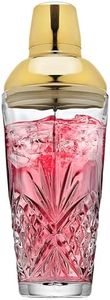Godinger Dublin Cocktail Shaker, Martini Shaker, 17oz (Gold)