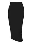 Tapata Women's Office Work Pencil Skirt Stretch High Waist Below Knee Bodycon for Business Casual, Black, X-Large