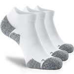 CWVLC Unisex Cushioned Compression Athletic Ankle Socks Multipack, 3-pairs White, L (10.5-13 W US/ 9-11.5 M US)