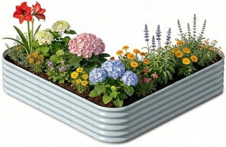 Annoell L-Shaped Metal Raised Garden Bed 7x7x1.5 ft, 18" Tall Galvanized Steel Corner Raised Garden Bed for Vegetables & Flowers, Modular Outdoor Raised Planter Box for Backyard Patio – Brooklyn Grey
