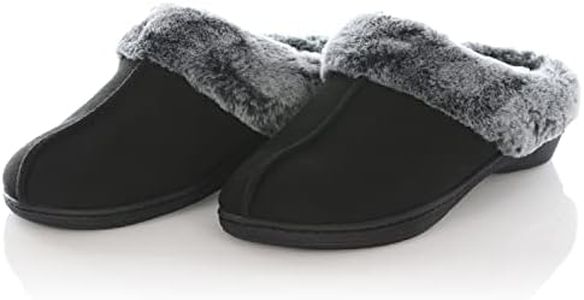 PowerStep Archwear Women's Orthotic Slippers, Arch Support Slippers, Plantar Fasciitis Relief, Neutral Arch, Shock Absorbing Sole, Lightweight, Orthotic House Shoes, Non Slip Tread, Black, 10