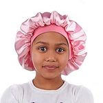 Alnorm Sleep Cap for Kids Satin Hair Scarf Girls Night Head Wrap Floral Silk Nightcap