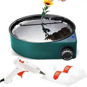 Hot Glue Melting Pot, Electric Floral Dipping Skillet Kit for Crafts with Premium 40 Glue Sticks and Mini Gun 20W for DIY Arts&Crafts
