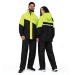 Robustt Pongee Rain Suit for Men and Women (Size- XL to XXL)| Waterproof Rain Coat and Pant Set | Adjustable Hood, Reflective Strips| Lightweight Bike Rain Jacket for Riders| Packable with Storage Bag