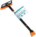 BIRDROCK HOME 39" Extendable Snow Brush with Detachable Ice Scraper for Car - Portable Snow Removal Tool for Windshield & Vehicles - Flexible Handle, Ergonomic Grip, 11" Wide Squeegee & Bristle Head