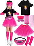 SOMSOC 13 Pieces Kids 80s Costume A