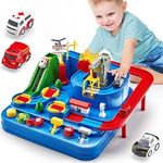 hahaland Toys for 3 Year Old Boys - Large Car Race Track for Toddlers 3-5, City Rescue Toy, Fine Motor Skill, STEM, Montessori Toys for 3 Year Old Girl Boy Gift, Emergency Vehicle Boy Toys Playset