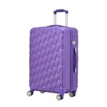 CMY Suitcase Large Size Hard Shell Lightweight 4 Dual Spinner Wheels Trolley Luggage Suitcases 28" Hold Check in Luggage Combination Lock Telescopic Handle (Purple, 28)