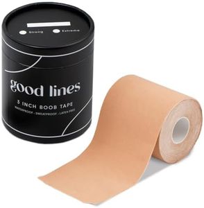 Good Lines Boob Tape Roll, Nude Boob Tape for Breast Lift, Waterproof Body Tape for Breast, Sticky Bra Tape for Strapless Dress, Sweat Proof Breast Tape, Champagne (3 Inches)