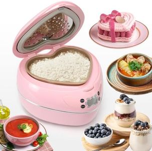 Peach Heart Shape Rice Cooker 8 Cup Cooked, 4 Cup Uncooked Rice, Multifunctional Pink Rice Cooker, 300w, with Preset Timer, 1.8L