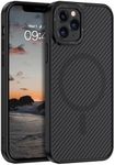 YINLAI Magnetic for iPhone 11 Pro Max Case, [Compatible with MagSafe] Carbon Fibre Slim Touch Shockproof Protective Phone Cases for iPhone 11 Pro Max 6.5", Black