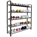 Ram® Black 5 Tier Shoe Rack Shoes Storage Organiser Holds 20 Pairs