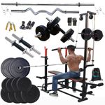 HASHTAG FITNESS Adjustable 20in1 Bench Home Gyms & Gym equipments for Home with 20kg to 100kg Rubber Gym Weights (50kg)