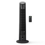 KEPLIN 55W 29-Inch 90 Degree Oscillating Tower Fan with Remote Control, Powerful Wind, 6 Speeds, 3 Modes, Temperature Display & 12 hour Timer, Perfect fans for Home & Office Made with Quiet Operation