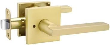 goldenwarm Gold Door Handle Interior, Zinc Alloy Brushed Gold Interior Door Handle for Bedroom Bathroom, Heavy Duty Brushed Brass Privacy Door Lever(1 Pack)