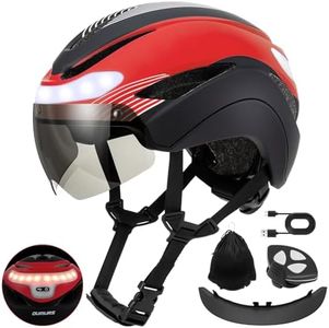 OUMURS Adult Bike Helmet,Bicycle Helmet with USB Rechargeable LED Turn Signal Lights & Magnetic Goggles Removable Visor,Cycling Helmet Adjustable for Men Women E Bike,Electric Scooter,Mountain & Road