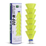 QICHUAN Whizz Nylon Badminton Shuttlecocks Birdies for Recreational Racket Sports Game, Yellow 6 Pack