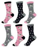 Thingimijigs Ladies Animal Pet Patterned Cotton Rich Ankle Socks - 6 Pairs - Dog 2