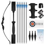 40LBS Bow and Arrow Set for Adult,Archery Set Suitable for Left&Right Handed,Outdoor Target Practice,Hunting,CS,Takedown Recurve Bow Set