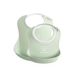 BabyBjörn Feeding Bib Set (Baby Bib + Small Baby Bib), Powder Green